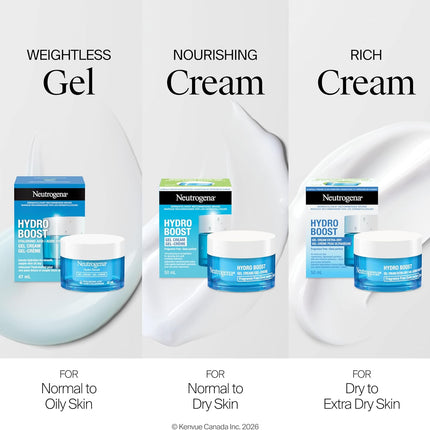 Hydro Boost Gel Cream Face Moisturizer, 47Ml | Lightweight Moisturizer with Hyaluronic Acid, Instant Absorption, Oil-Free, Non-Comedogenic, for Normal to Dry Skin
