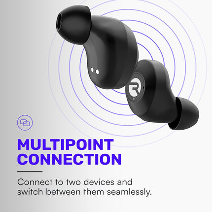Everyday Bluetooth Wireless Earbuds with Microphone - Active Noise Cancelling, Sweat & Water-Resistant Earphones, Ear Buds Wireless Bluetooth up to 32 Hours Playtime (Black)