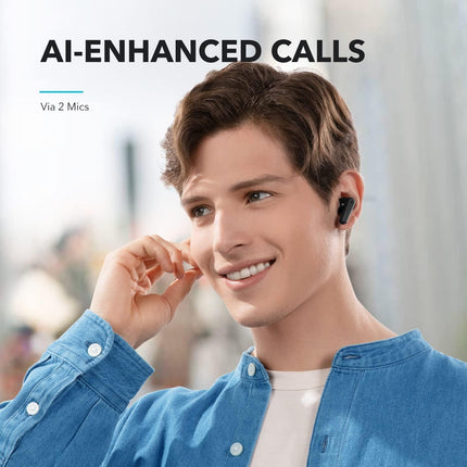 by Anker P20I True Wireless Earbuds, 10Mm Drivers with Big Bass, Bluetooth 5.3, 30H Long Playtime, IPX5 Water-Resistant, 2 Mics for AI Clear Calls, 22 Preset Eqs, Customization via App