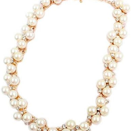 Necklances for Women Fashion & Elegant Lady Faux Pearls Shiny Rhinestone Collar Necklace Valentine'S Day Gift