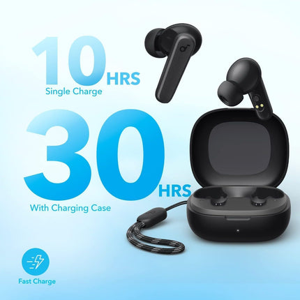 by Anker P20I True Wireless Earbuds, 10Mm Drivers with Big Bass, Bluetooth 5.3, 30H Long Playtime, IPX5 Water-Resistant, 2 Mics for AI Clear Calls, 22 Preset Eqs, Customization via App