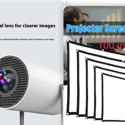 Portable Projector Small Straight Projector for Home Use 180 Degrees Projection Angle Automatic Focus Home Video Projector