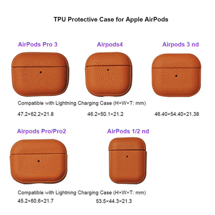 Leather Texture Case for Apple Airpods 1 2 3 4 Pro Air Pods Wrieless Bluetooth Earphone Protective Cover Anti-Lost Headphone Bag